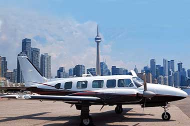 Aspen Air Piper Navajo charter flights from Toronto Billy Bishop to Mont Tremblant, Quebec